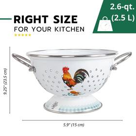 Stp Goods 691766017564 2.6 Quart Enameled High Quality Versatile Colander - 2.6qt