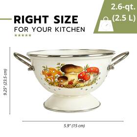 Stp Goods 691766017595 2.6 Quart Enameled High Quality Versatile Colander - 2.6qt