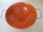 Strainer Metal Heavy Gadget Handles Kitchentools Enamel Sifter Colander Orange