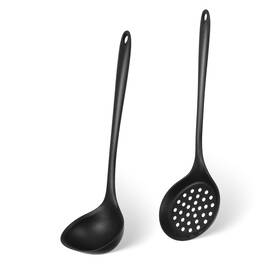 655232 Strendier 1 Gdqzidjxr Silicone Soup Ladle And Slotted Spoons 2 Pcs Nonstick Kitchen Utensils Set H