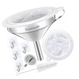 Strendier 728618214434 Kitchen Funnel With Strainer 5 Inch Food Grade 18/8 Stainless Steel W