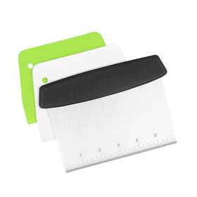 F-mbq-2 Strendier Dough Scraper Set Of 3 With Handle And Scale Stainless Steel P