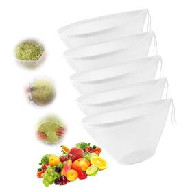 Strainer005 Strendier 5 Pcs Cheese Cloth Bags For Straining Reusable And Fine Mesh Nylon Clot