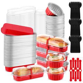 B0dgkts6lr Suclain 600 Pcs Valentines Day Red Mini Loaf Pans With Lids And Spoons Sealing Stickers
