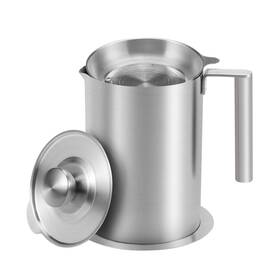 Sumerflos 783347853156 1.8 L/1.9 Quart Stainless Steel Grease Strainer And Container - Large