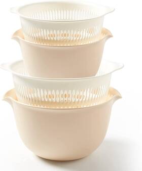 Sunkaioo 726084212602 2 In 1 Kitchen Colander Set With Bowl Strainer Sets 3 Qt Bpa Free Plastic F