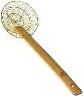 Sunrise Kitchen Supply 744759984616 5 Inch Round Brass Spider Strainer
