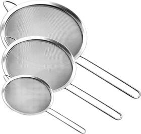Supercenter 313084038037 Fine Mesh Strainer Stainless Steel Sieve Set Of 3 Small Supercenter 313084038037 Fine Mesh Strainer Stainless Steel Sieve Set Of 3 Small