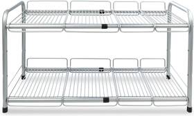 Surpahs 603786297147 2 Tier Under Sink Expandable Shelf Organizer Storage Rack Silver
