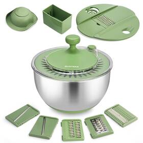 1087c Susteas Large Stainless Steel Salad Spinner Bowl For Vegetables Fruits And Herbs