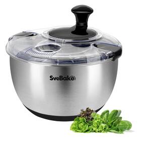 69c985da94b49eac30851e2f Svebake Stainless Steel Salad Spinner 4.8 Quart Vegetable Washer Bpa Free Lettuce Dryer