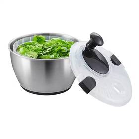 Svopes 313050746720 Stainless Steel Salad Spinner 4.75 Quart 1-handed Easy Press Vegetable Dryer Bpa