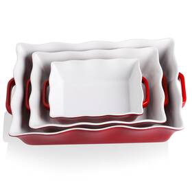 B0cgd8w2ys Sweejar Ceramic Casserole Dish Set 3-piece Rectangular Baking Pans For Oven
