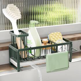 Zwj142-k Swtymiki Sponge Holder For Kitchen Sink - Caddy With Brush Green Zwj142-k Swtymiki Sponge Holder For Kitchen Sink - Caddy With Brush Green