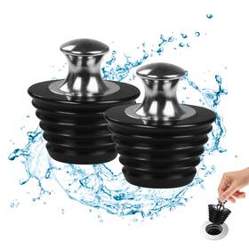 Syipo 733506688976 Bathtub Stopper 2 Pack Universal Metal Plug Silicone