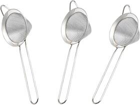 St-3p-s-20250304 Szlfsx 3-piece Stainless Steel Fine Mesh Strainer Set - Conical Tea And Silver