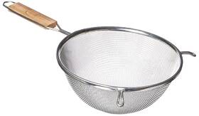 Tablecraft 727875027344 8-inch Single Mesh Strainer Medium 1 Tinned/wood Handles