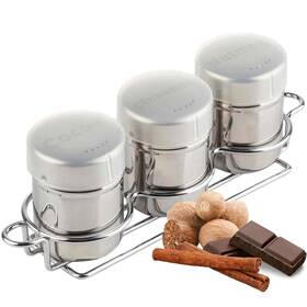 Tablecraft 727875266569 6 Oz Coffee Shaker 3-piece Set Perfect For Sugar Cocoa Cinnamon Home Ca