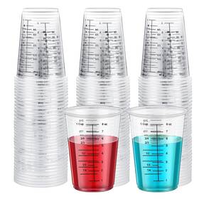 Jj-lbsl01-wha Taeku Measuring Cups Plastic 8 Oz Disposable Clear Epoxy For L White
