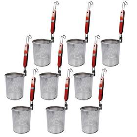 Mbl497 Tanemudo 9 Pcs Stainless Steel Pasta Cooker Basket With Wood Handle 5.2 Inch