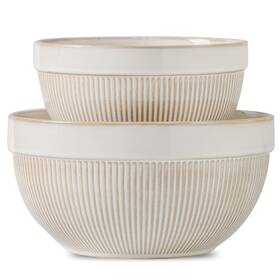 B0dlkcld7t Teakiss Ceramic Large Glazed White Stripe Mixing Bowls For Kitchen Set Of 2 Big