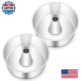 B0bycmk9hj Teamfar 10 Inch Angel Food Cake Pan Stainless Steel Tube Set Of 2 Leakproof