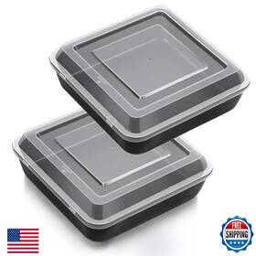 B0c7qxktzc Teamfar 8 Inch Square Cake Pan Set With Lids Stainless Steel Nonstick Baking Tins 2