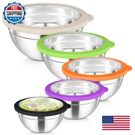 B0dhcx66r8 Teamfar Mixing Bowl Set 4.5/3/1.5/1/0.7 Quart Stainless Steel Nesting Salad Bowls
