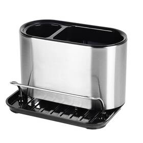 Teanxu 747976851730 Stainless Steel Sink Caddy Sponge Holder Organizer Tidy Drains Water Dish Bru
