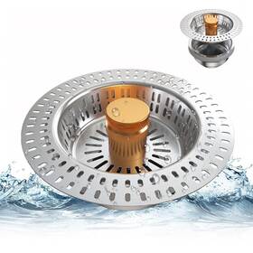 Tecfino 850056896214 Upgraded 3 In 1 Kitchen Sink Drain Strainer And Stopper Stainless Pop U