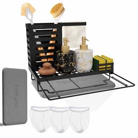Tk9001 Teikuni Upgraded Kitchen Sink Caddy With Pull Out Strainer And Instant Dry Mat - Sponge
