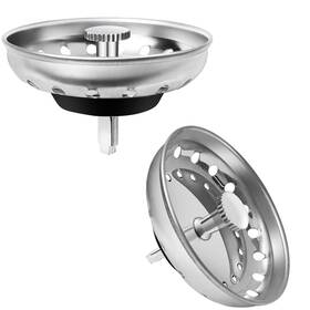 600320 Tenalleys 2 Pcs Stainless Steel Kitchen Sink Basket Strainer Stopper Combo Repl