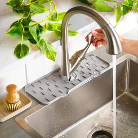 Ternal 759952942974 Silicone Faucet Handle Drip Catcher Tray Mat Dish Soap S