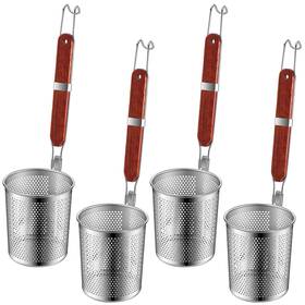 Ew-tessco-2034 Tessco For You 4 Pcs Pasta Cooker Stainless Steel Basket With Wood Handle Kitchen Mes Ew-tessco-2034 Tessco For You 4 Pcs Pasta Cooker Stainless Steel Basket With Wood Handle Kitchen Mes