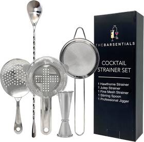 Tbs02 Thebarsentials Cocktail Strainer Set Stainless Steel Bar Tools With Stirring Spoon - Silver Tbs02 Thebarsentials Cocktail Strainer Set Stainless Steel Bar Tools With Stirring Spoon - Silver