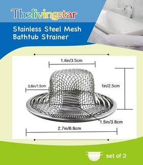 8541963313 Thelivingstar 2.75ftft Diameter Mesh 304 Stainless Steel Sink Strainer Hair Catcher Stopper