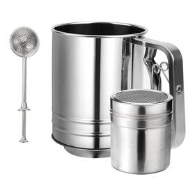 Hw091 Thrseely Flour Sifter 3 In 1 Stainless Steel For Baking Cup Double Layer Fi