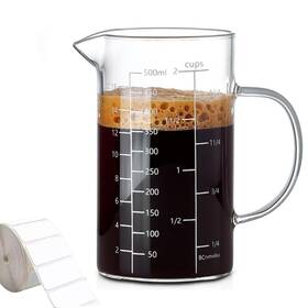 Thus05996a Thsinde Measuring Cup 500ml 2 Glass Liquid Middle Transparent