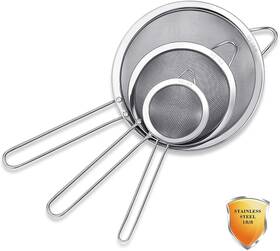 Tiawudi 445015259297 3 Pack Stainless Steel 18/8 Extra Fine Mesh Strainers Large Medium And Small Sif Tiawudi 445015259297 3 Pack Stainless Steel 18/8 Extra Fine Mesh Strainers Large Medium And Small Sif