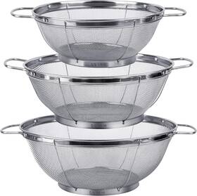 Tiawudi 726084362765 3 Pack 18/8 Stainless Steel Colander Sieves 5-quart 4-quart And 3-quart Mesh