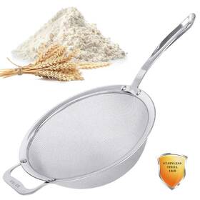 Tiawudi 796862140793 9 Inch Large Mesh Strainer Stainless Steel 18/8 Extra Fine Quinoa Sieve With So Tiawudi 796862140793 9 Inch Large Mesh Strainer Stainless Steel 18/8 Extra Fine Quinoa Sieve With So