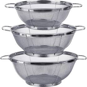 Kc07903 Tiawudi 3 Pack 18/8 Stainless Steel Colander Sieves 5-quart 4-quart 3-quart Mesh Net