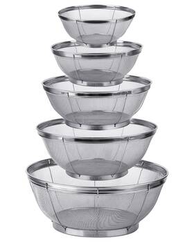 Kc146 Tiawudi 5 Pack Strainers For Kitchen 18/8 Stainless Steel Colander Fine Mesh Strainer Kc146 Tiawudi 5 Pack Strainers For Kitchen 18/8 Stainless Steel Colander Fine Mesh Strainer