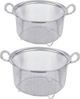 Kc147 Tiawudi 2 Pack Strainers For Kitchen 18/8 Stainless Steel Colander With Fine To
