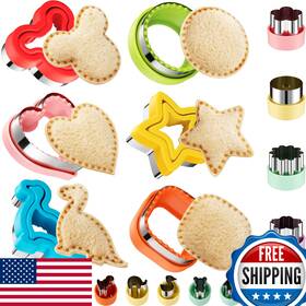 B09k3zq858 Tiblue 20pc Sandwich Cutter And Sealer Set For Kids - Decruster Maker Holiday Heart Co
