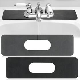 Boo-tioncy-6093 Tioncy 2 Pcs Faucet Mat Sink Splash About 17.32 X 5.00 Inch Dark Gray Black