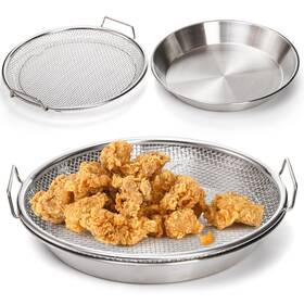 Tl-oilfiltertray-ss-10.3in Tlence 10.3 Inch Kitchen Oil Filter Tray Stainless Steel Air Fryer Mesh Pan Draining Basket