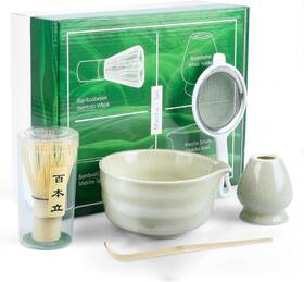 Tm89972255 Tmwefusc 5pcs Matcha Whisk Set Kit Include Bowl With Spout Bamboo M