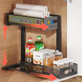 Usb-1 Toiulik Pull Out Under Sink Organizer And Storage 2-tier 1 Pack Style B