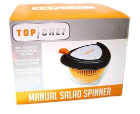 Top Chef 810670017501 Nib 3 Pc Manual Salad Spinner Black/orange Bowl And Colander Top Chef 810670017501 Nib 3 Pc Manual Salad Spinner Black/orange Bowl And Colander